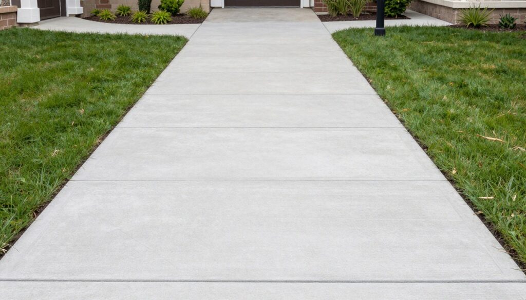 Completed concrete walkway with decorative finish