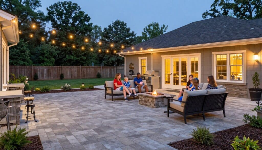 enhanced outdoor living space with paver patio installation in Ludlow
