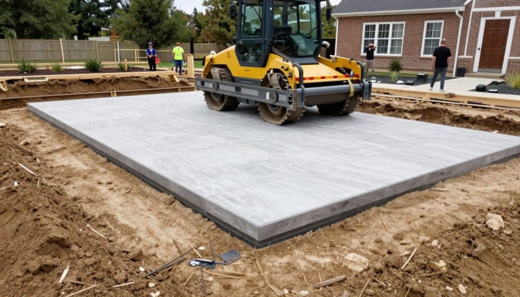 paver patio site preparation and excavation in Ludlow
