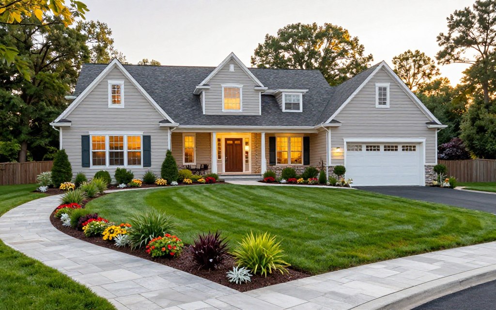 Beautiful completed landscape showing curb appeal in Ludlow