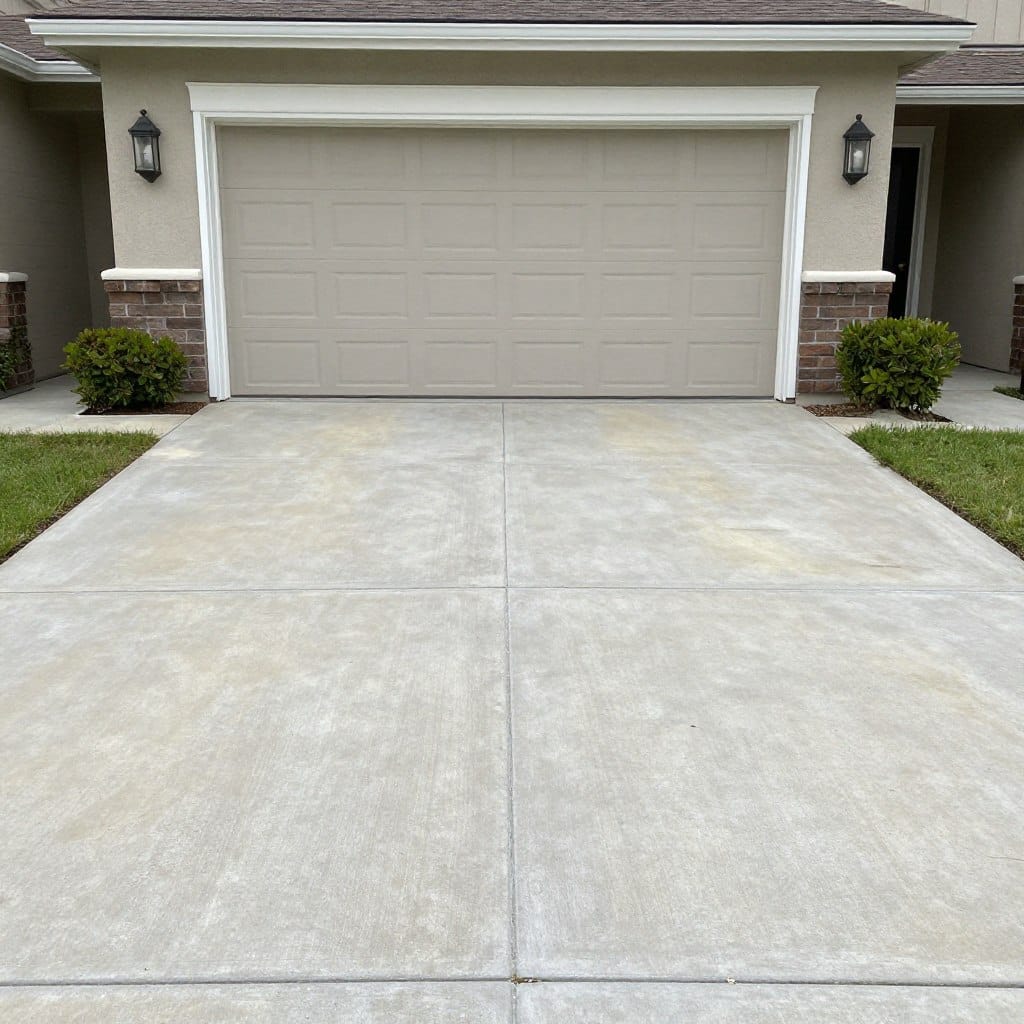 Clean concrete driveway in Ludlow after professional pressure washing service Clean concrete driveway in Ludlow after professional pressure washing service