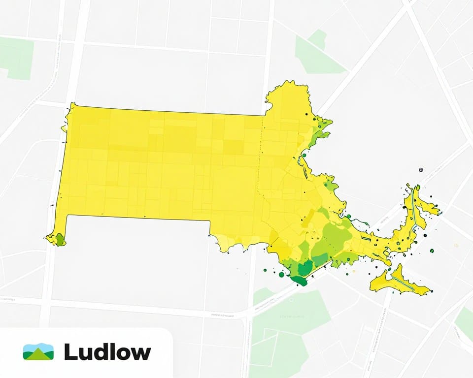 Map showing Ludlow service area coverage