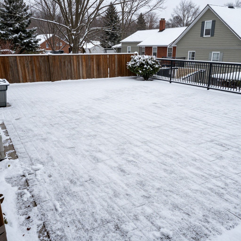 Paver patio maintaining quality through winter in Ludlow Paver patio maintaining quality through winter in Ludlow