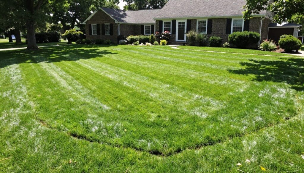 Perfectly manicured lawn in Ludlow residential area