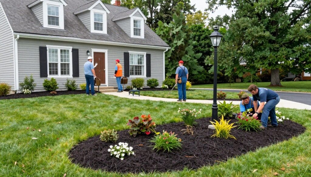 St. Clair Landscaping crew completing quality project in Ludlow