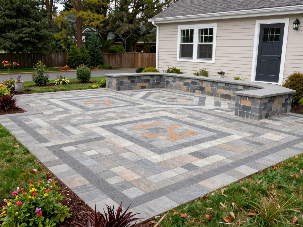 Stone paver patio design in Ludlow