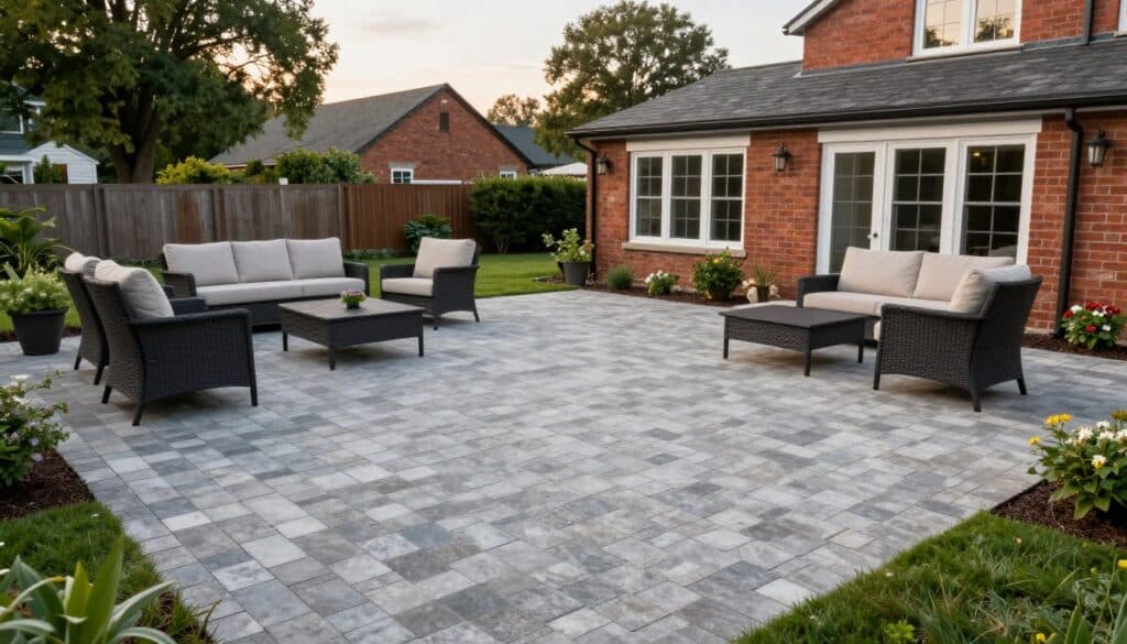 Stunning sealed paver patio showcasing St. Clair quality results in Ludlow Stunning sealed paver patio showcasing St. Clair quality results in Ludlow