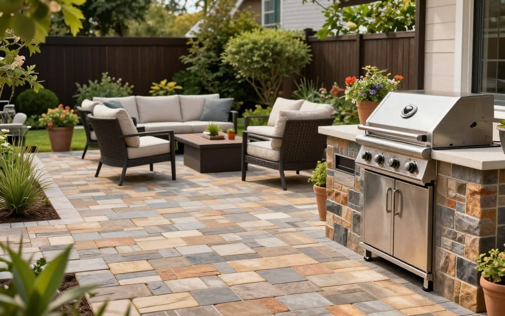 How to Zone Paver Patios for Cooking and Lounging