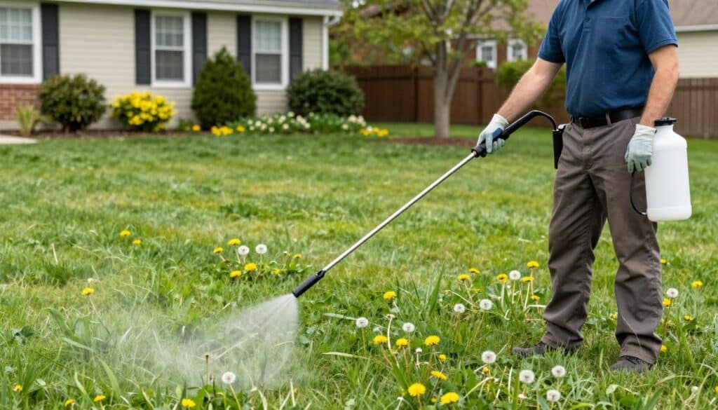 Effective weed control treatment in Ludlow lawn renovation