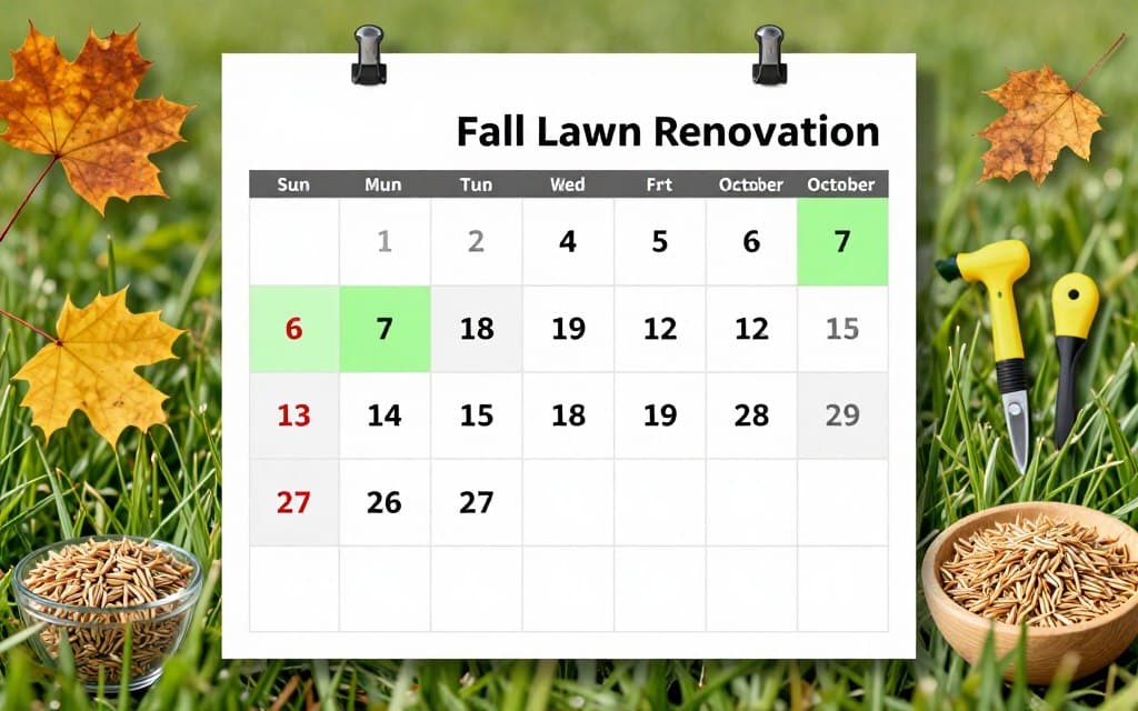 Fall lawn renovation timing in Ludlow Massachusetts