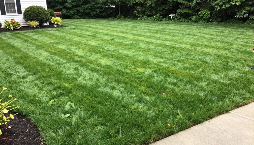 Healthy established lawn after renovation in Ludlow showing proper maintenance results