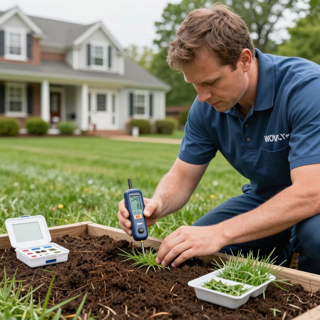 Soil testing and amendment for lawn renovation in Ludlow