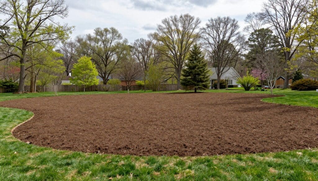 Spring hydroseeding project in Ludlow showing ideal weather conditions for grass establishment